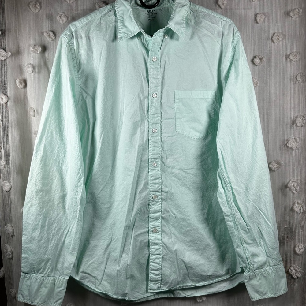 J. Crew Men’s Mint Green Casual Button Down Shirt Size Large